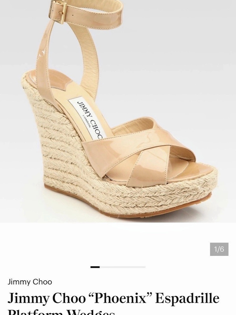 Jimmy Choo Phoenix Espadrille Wedge Sandal Espadrille Platform Wedges Tan EU 39